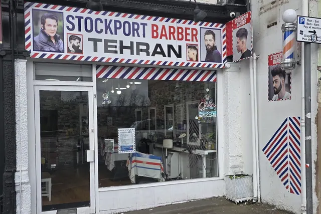 The Stockport Barber shopfront on Tiviot Dale